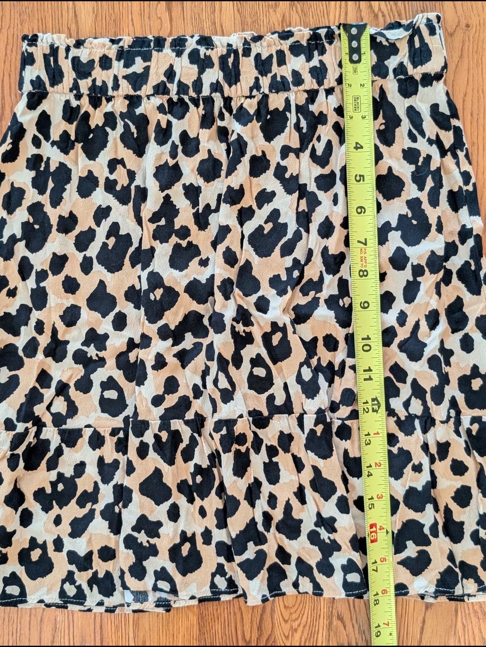 LOFT Leopard Patterned Black/Beige Animal Print Rayon Skirt - Picture 5 of 7